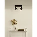 Lucide spot GRONY LED 2 flames, cylindrical GU10 IP20, gold matt, brass, black dimmable