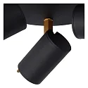 Lucide spot GRONY LED 3 flames, cylindrical GU10 IP20, gold matt, brass, black dimmable