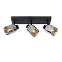 spot ALION 3 flames, square E14 IP20, smoky colour, black