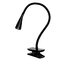 Lucide clamp lamp ZOZY LED square, flexible IP20, black dimmable