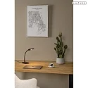Lucide table lamp TESSA with flex arm IP20, black dimmable