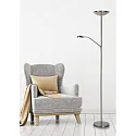 Lucide floor lamp ZENITH LED swivelling IP20, chrome matt dimmable