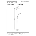 Lucide LED Stehlleuchte Mit Leselampe CHAMPION, 3000K, dimmbar, Chrom matt