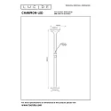 Lucide floor lamp CHAMPION LED round, flexible IP20, black dimmable