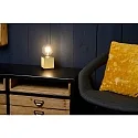 table lamp CUBICO square E27 IP20, gold, transparent 