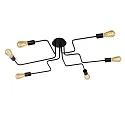 ceiling luminaire LESTER 6 flames, square E27 IP20, black