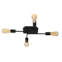 ceiling luminaire LESTER 4 flames, square E27 IP20, black