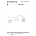 Lucide ceiling luminaire RIXT 3 flames, square E27 IP20, gold matt, brass, black