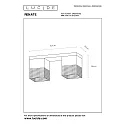 Lucide ceiling luminaire RENATE 2 flames, square E27 IP20, gold matt, brass, black