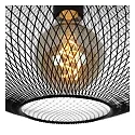 Lucide ceiling luminaire MESH oval E27 IP20, black