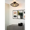 Lucide ceiling luminaire MESH oval E27 IP20, black