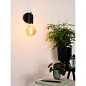 Lucide wall luminaire LEANNE square E27 IP20, black
