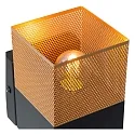 Lucide wall luminaire RENATE square E27 IP20, gold matt, brass, black