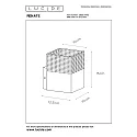 Lucide wall luminaire RENATE square E27 IP20, gold matt, brass, black