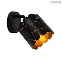 wall luminaire ALMELO E14 IP20, brass, black dimmable