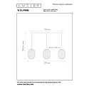 Lucide pendant luminaire WOLFRAM 3 flames, oval E27 IP20, gold matt, brass, black