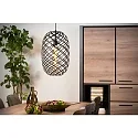 pendant luminaire WOLFRAM oval E27 IP20, gold matt, brass, black