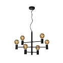 pendant luminaire LEANNE 6 flames, round E27 IP20, black