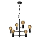 Lucide pendant luminaire LEANNE 6 flames, round E27 IP20, black