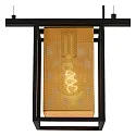 Lucide pendant luminaire SANSA 3 flames, square E27 IP20, gold matt, brass, black