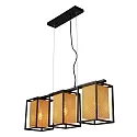 Lucide pendant luminaire SANSA 3 flames, square E27 IP20, gold matt, brass, black