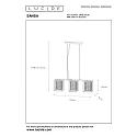 Lucide pendant luminaire SANSA 3 flames, square E27 IP20, gold matt, brass, black