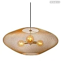Lucide pendant luminaire MESH E27 IP20, brass, black dimmable