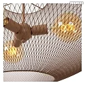 pendant luminaire MESH E27 IP20, brass, black dimmable