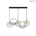 Lucide pendant luminaire CIRCLE 3 flames E27 IP20, black dimmable