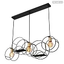 Lucide pendant luminaire CIRCLE 3 flames E27 IP20, black dimmable