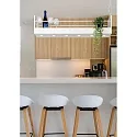 pendant luminaire MIRAVELLE 6 flames, square GU10 IP20, black
