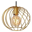 Lucide pendant luminaire DANZA 3 flames, square E27 IP20, gold matt, brass, black