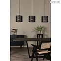 Lucide pendant luminaire ROSAS 3 flames E27 IP20, brass, black dimmable
