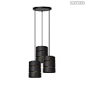 Lucide pendant luminaire ROSAS 3 flames E27 IP20, brass, black dimmable