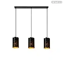 pendant luminaire ALMELO 3 flames E27 IP20, brass, black dimmable