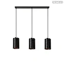 Lucide pendant luminaire ALMELO 3 flames E27 IP20, brass, black dimmable