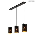 Lucide pendant luminaire ALMELO 3 flames E27 IP20, brass, black dimmable