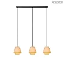pendant luminaire TRIBUTE 3 flames E27 IP20, beige, black dimmable
