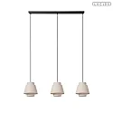 Lucide pendant luminaire TRIBUTE 3 flames E27 IP20, beige, black dimmable