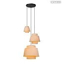 pendant luminaire TRIBUTE 3 flames E27 IP20, beige, black dimmable