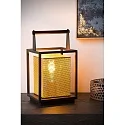 Lucide table lamp SANSA square E27 IP20, gold matt, brass, black