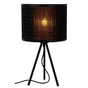table lamp TAGALOG round E27 IP20, wood, black 