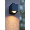 spot ZORA LED down, 1 flame, square GU10 IP44, black dimmable