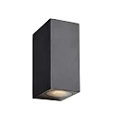 LED Outdoor Wandstrahler ZORA, IP44, eckig, 2-flammig, Up/Down, inkl. 2x GU10 LED 5W 3000K (dimmbar), schwarz