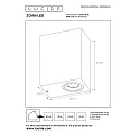 spot ZORA LED up / down, 2 flames, square GU10 IP44, black dimmable