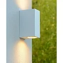Lucide spot ZORA LED up / down, 2 flames, square GU10 IP44, white dimmable