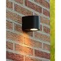 LED Outdoor Wandstrahler ZORA, IP44, halbrund, 1-flammig, Down, inkl. GU10 LED 5W 3000K (dimmbar), schwarz