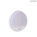 Lucide outdoor wall luminaire HUPS IR round, with sensor IP54, white 