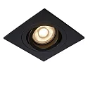 Lucide recessed luminaire TUBE square, swivelling GU10 IP20, black