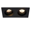 Lucide recessed luminaire EMBED 2 flames, square GU10 IP20, black